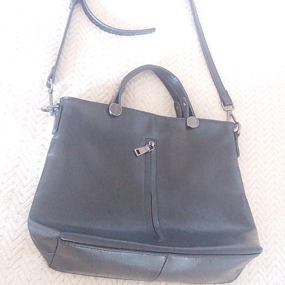 Women's Genuine Leather Purse 10"x 14" vertical pocket, handles & shoulder strap - Picture 8 of 13